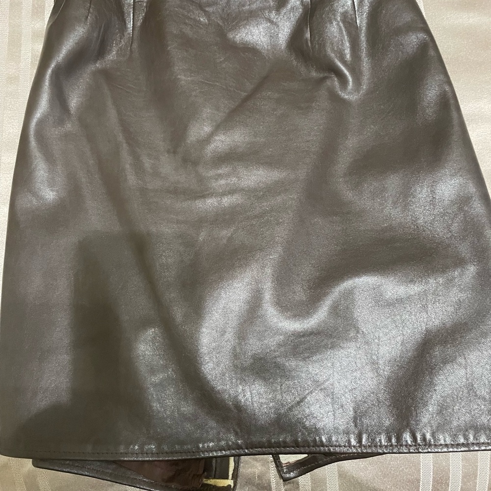 Brown leather Designer skirt